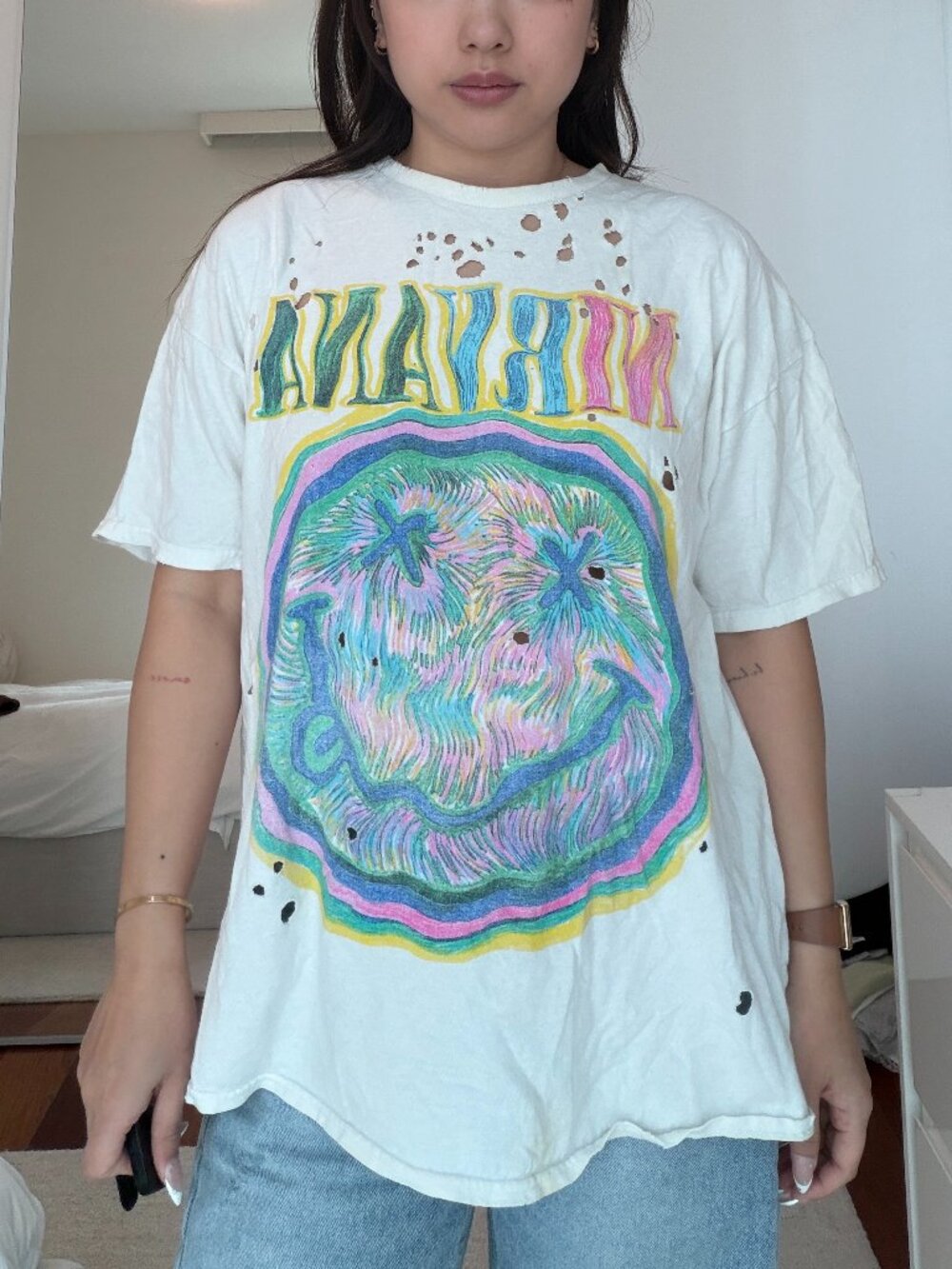 NIRVANA Distressed Band Tee S/M